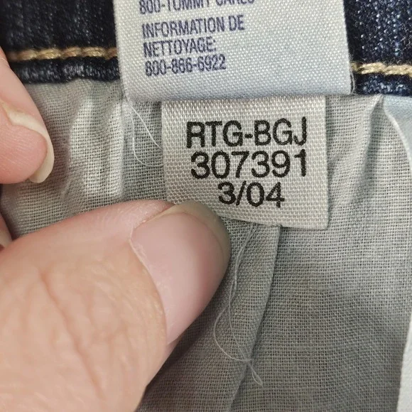 Vtg Tommy Hilfiger high rise jeans Womens 12 Denim Floral Embroidered Y2K 2000s - Picture 8 of 16